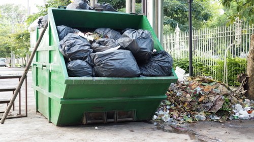 Local transfer station with baled recyclables ready for transport